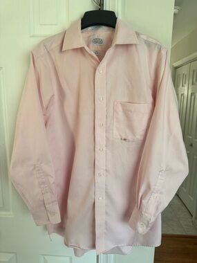 Eagle Shirtmakers Pink Dress Shirt 15.5 32/33 Non-Iron 100% Cotton Mens Medium